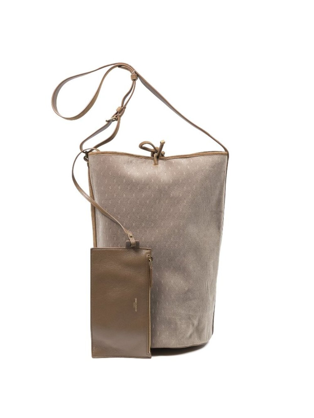 Saint Laurent le Monogram Bucket Bag Tan GG Suede Leather